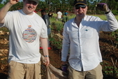 GMB North West & Ireland Region Delegate Ross Holden and RMT Delegate George Waterhouse