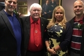 Davey Hopper and his wife Maritza, with the Miami Five's Rene and Gerardo at the 2016 Durham Miners' Gala