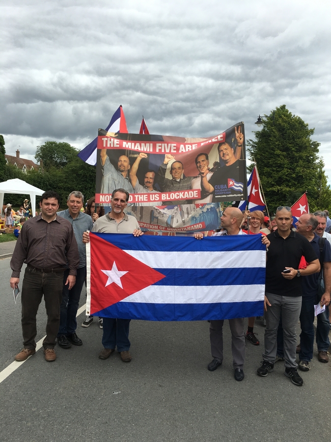 Marching at the head of the Cuban contingent at the Tolpuddle Festival