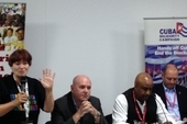 Christine Blower, NUT International Secretary, Mick Whelan, ASELF General Secretary, Roger McKenzie, UNISON Assistant General Secretary and Steve Turner, Unite Assistant General Secretary