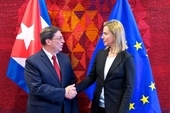 Bruno Rodriguez, Foreign Minister of Cuba and Federica Mogherini, EU High Representative for Foreign Affairs