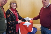 CSC Director Rob Miller, Chair Diana Holland and National Secretary Bernard Regan drawing the winners of the 2017 Blockade Buster Raffle