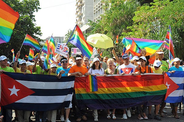 Cubans taking part in International Day Against Homophobia celebrations